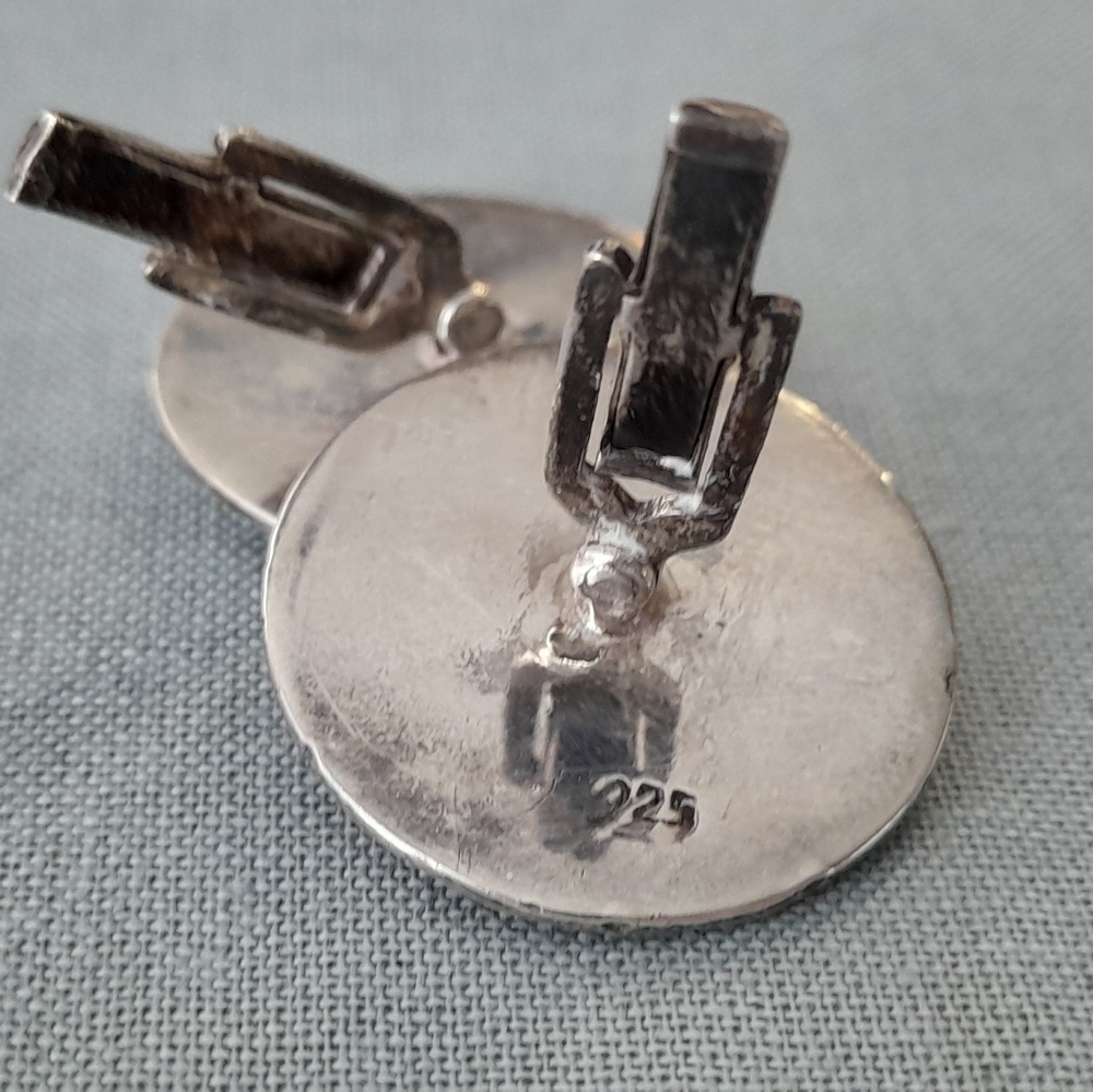925 Sterling Silver Calendar Cufflinks Mexico - Picture 5 of 8